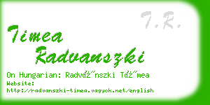 timea radvanszki business card